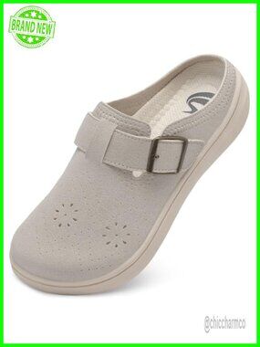 Wide Width Slip On Mules Women Diabetic Shoes Easy Clean Suede Upper